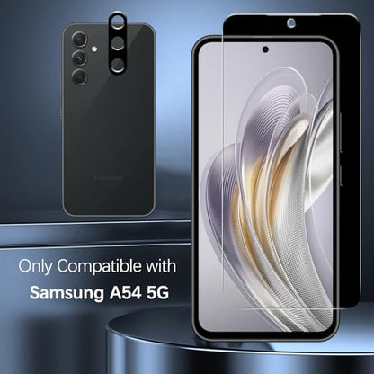 Slanku for Samsung Galaxy A54 5G Privacy Screen Protector Tempered Glass - color: Black