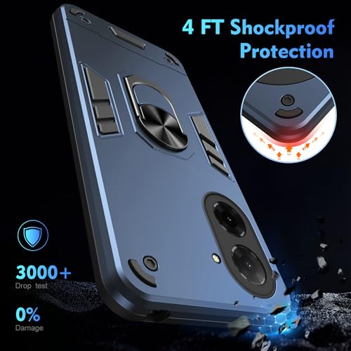 Compatible with Xiaomi Redmi A5 4G Case, Scratch Resistant Magnetism Kickstand for Poco C71 Phone Case Blue - color: HY-GZS-blue, size: Xiaomi Redmi A5 4G / POCO C71
