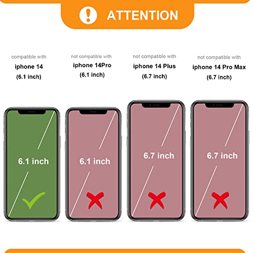 Bocasal Detachable Wallet Case Card Holder for iPhone 14, Light Blue | RFID Blocking Kickstand Card Slots Holder PU Leather Magnetic Shockproof Wrist Strap Removable Flip Protective Cover 6.1 inch - color: Light Blue