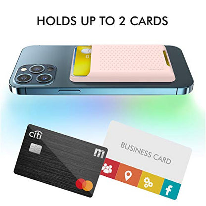 PU Leather Phone Card Holder Stick On Back of Cell Phone Wallet - color: LiPink