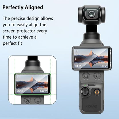 3+3 Pack for DJI Osmo Pocket 3/Pocket 4 Screen Protector + Camera Lens Protector, HD Clear Tempered Glass, Anti-fingerprint, Anti Scratch, Case Friendly for DJI Osmo Pocket 3 Tempered Glass - size: GH3+3-DJI Osmo Pocket 3-US