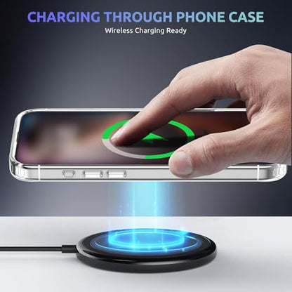 Case for iPhone 16Pro 6.3-Inch, Non-Yellowing Shockproof Phone Bumper Cover, Anti-Scratch Clear Back (Clear)