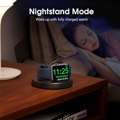Upgraded for Apple Watch Charger, Foldable Travel Fast Charging Dock - color: Black, size: USB A