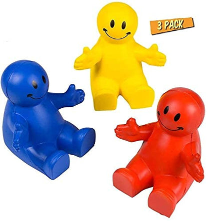 Cute Smile Face Phone Holder 3 Pack - Squeezable Stress Relief Desk Toy - style: 3 Pack