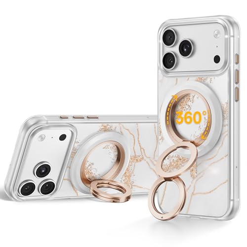 SYNCWIRE Magnetic Phone Ring Holder, for MagSafe Phone Grip Stand Kickstand - color: Pearl Gold