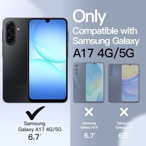 JETech Matte Case for Samsung Galaxy A17, Black | Military-Grade Protection, Frosted Matte Back, Anti-Fingerprint Finish, Shockproof Design - color: Black