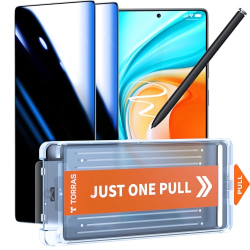 TORRAS for Samsung Galaxy S25 Ultra Privacy Screen Protector [Military-Grade 9H+ Aerospace Tempered Glass] [One-Pull Installation] Anti Spy Screen Protector Samsung Galaxy S25 Ultra 6.9″ (2 Pack) - size: Galaxy S25 Ultra（6.9 inch）