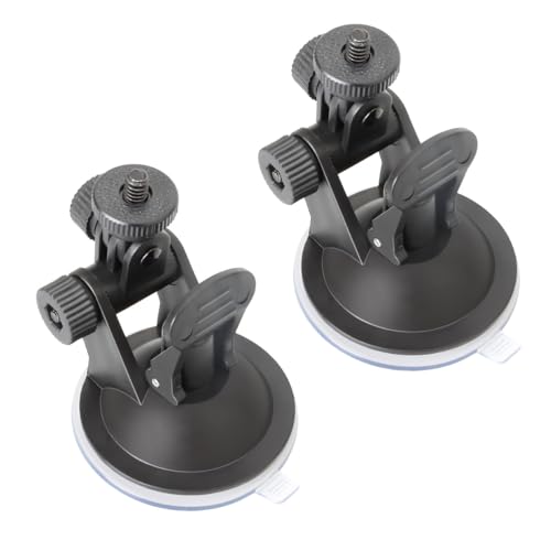 2 Pack Dash Cam Suction Cup Mount with 1/4 Screw Thread Windshield Camera Holder Stand for Car Dashcam GPS Driving DVR Action Camcorder Phone Bracket Video Recorder