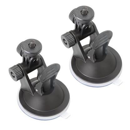 2 Pack Dash Cam Suction Cup Mount with 1/4 Screw Thread Windshield Camera Holder Stand for Car Dashcam GPS Driving DVR Action Camcorder Phone Bracket Video Recorder