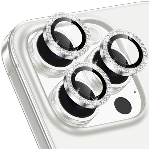 iPhone 16 Pro/16 Pro Max Camera Lens Protector Bling Diamond, Silver - color: Silver, size: 16 Pro/Max