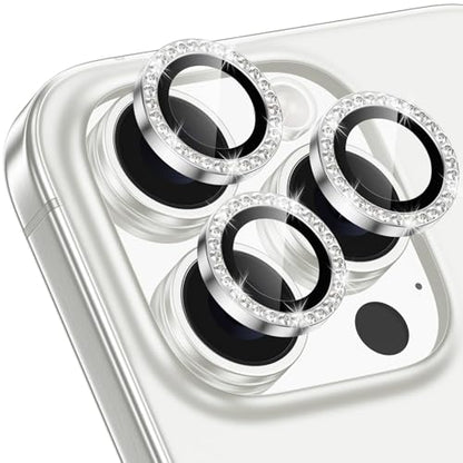 iPhone 16 Pro/16 Pro Max Camera Lens Protector Bling Diamond, Silver - color: Silver, size: 16 Pro/Max