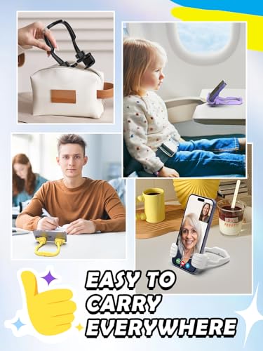 4 Pack Thumbs Up Lazy Phone Holder Stocking Stuffers for Teen Boys Girls - color: Black & Purple & White & Yellow, size: 4