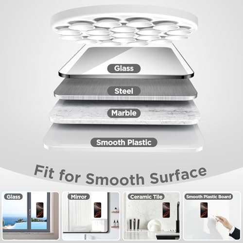 Magnetic Suction Cup Phone Mount, Compatible with MagSafe, Silicone Octo Cup Buddy Sticky Grip Holder for iPhone and Android, Removable Hands-Free Phone Stand Selfie/Video for TikTok, White - color: White