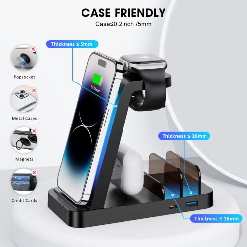 5 in 1 Wireless Charging Station, Magnetic Charging Dock, with 36W Adapter for phone16e 16 15 14 13 12 Pro Max, Watch Ultra/SE/Series, Pro/4/3/2