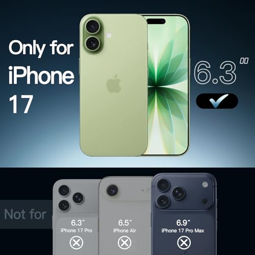JETech Case for iPhone 17 6.3-Inch, Non-Yellowing Shockproof Phone Bumper Cover, Anti-Scratch Clear Back (Sage) - color: Sage, size: iPhone 17