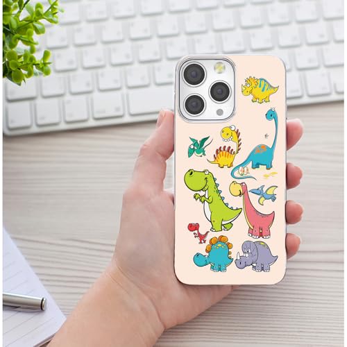 for iPhone 14 Pro Max Case for Women Girl Men, Full Protective Shockproof Slim Soft TPU Clear Phone Cover Cases Design for iPhone 14 ProMax,Cute Cartoon Animal Funny Dino Dinosaur - color: Funny Dino Dinosaur