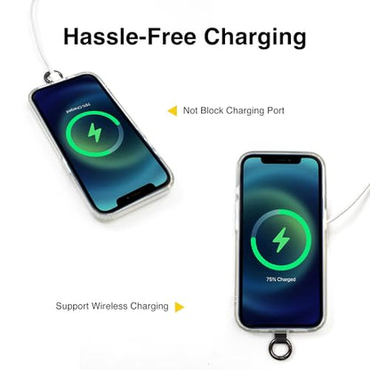 EKAX Anti-Theft Phone Strap, Adjustable Crossbody & Wrist Lanyard, Universal Tether Tab (2-Pack) for Secure Hands - color: Black Cat