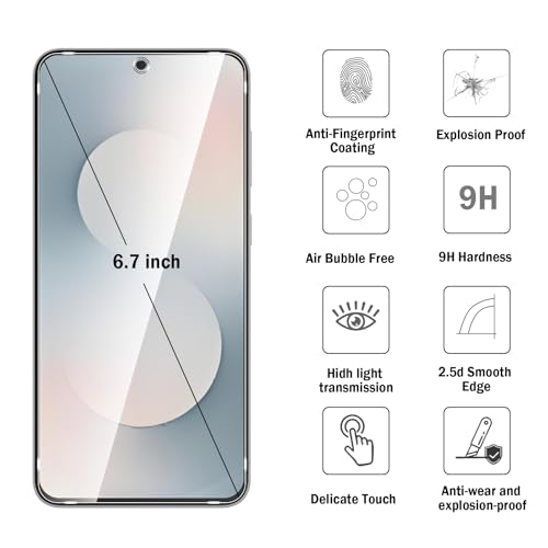 2 Pack Compatible with Samsung Galaxy S25 FE Screen Protector,with Alignment Frame,9H Tempered Glass Film,HD Clear Scratch Resistant,Bubble-Free for Samsung Galaxy S25 FE Screen Protector. - color: Samsung Galaxy S25 FE