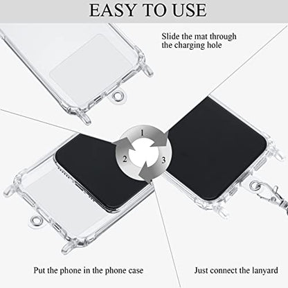 Marspark 8 Pcs Phone Lanyard Patch Plastic Universal Phone Tether Tab with Metal Ring Compatible Cellphone Pad