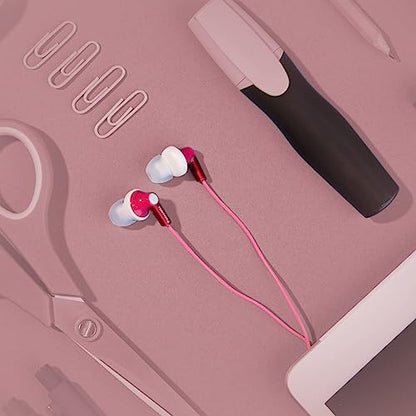 Panasonic ErgoFit Wired Earbuds, In-Ear Headphones With Dynamic Crystal-Clear Sound And Ergonomic Custom-Fit Earpieces (S/M/L), 3.5mm Jack For Phones And Laptops, No Mic - RP-HJE120-P (Pink) - color: Pink, size: S/M/L, style: No Mic