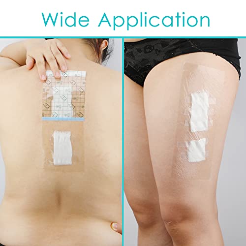 50 Pcs Waterproof Shower Protector Bandage 6"x10" for Post Knee Replacement Hip Surgery Long Surgical Incision Larger Wounds Cover C-Section Transparent Film Clear Adhesive Dressing Bath Patch - size: 6x10 Inch (Pack of 50)