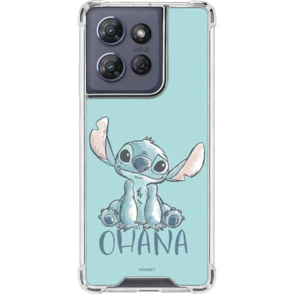 Skinit Clear Phone Case Compatible with Moto G Power 5G (2025) - Officially Licensed Disney Lilo and Stitch Ohana Design - color: Teal - STCHDS03