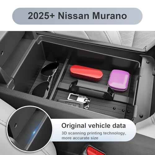 SKTU 2Pack for 2025-2027 Nissan Murano Center Console Organizer Durable - color: 2025-2027 Murano Mat&Center Console Organizer