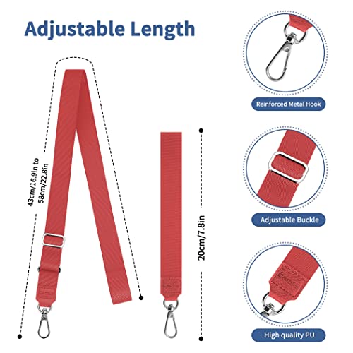 CACOE Phone Lanyard 2 Pcs-1 Pcs Adjustable Neck Strap,1 Pcs Wrist Strap,4 Pads,Universal Crossbody Multifuctional Cell Phone Lanyards Compatible with Most Smartphones(Red) - color: Red