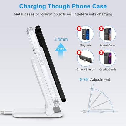 Pixel Wireless Charger Fast Charging Stand for Google Pixel 10a 10 Pro XL - color: White