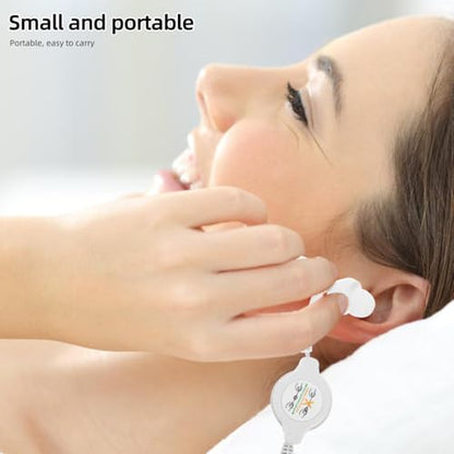 Mipcase Retractable Earbuds with 3.5mm Jack, Tangle-Free Wired in-Ear Headphones, Dual Pull Stretchable Earphones for MP3 Player Smartphone Airplane Travel, White