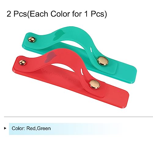 MECCANIXITY 2 Pcs Phone Loop Finger Holder Silicone Phone Strap Grip Holder Cell Phone Grip Stand for Most Smartphones Red,Green - color: Red,Green