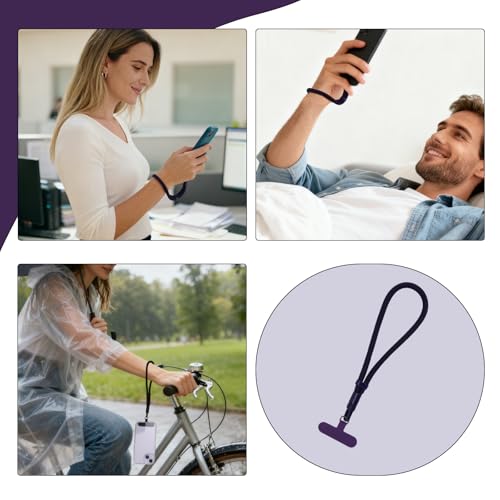 Phone Wrist Strap with Tether Tab, Anti-lossing Phone Lanyard Mobile Equipment Strap Adjustable Wristlet - color: Purple