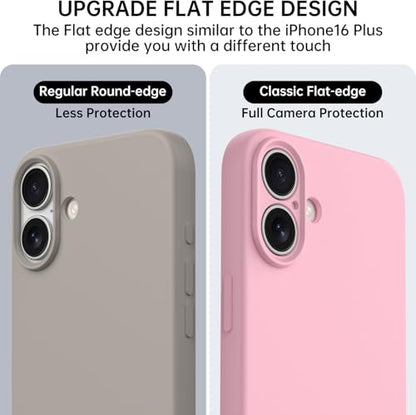 Compatible with iPhone 16 Plus Case, Liquid Silicone Upgrade [Camera Protection] [Soft Anti-Scratch Microfiber Lining] Shockproof Phone Case (Pink) - color: Pink, size: iPhone 16 Plus