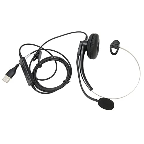 One Ear Wired Headset with Noise Cancelling for Crystal Clear HD Calls in Call Center Office (USB Interface) - size: USB-Schnittstelle