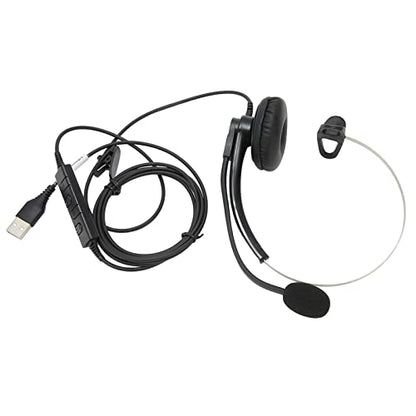 One Ear Wired Headset with Noise Cancelling for Crystal Clear HD Calls in Call Center Office (USB Interface) - size: USB-Schnittstelle