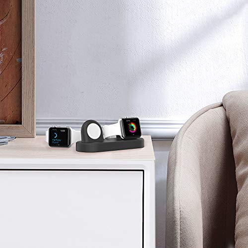 Delidigi for Dual Apple Watch Charger Stand, Charging Cable Not Included - color: Black, Charger Not Included!