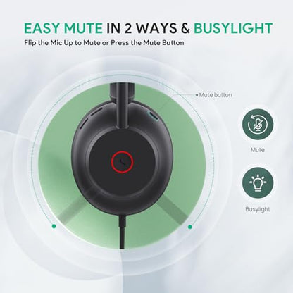 Yealink UH35 Wired Headset,USB-A,AI Noise Canceling Mic,Call Control,On-Ear (Pack of 2) - color: USB-A (Teams), size: Dual-Ear (Pack of 2)