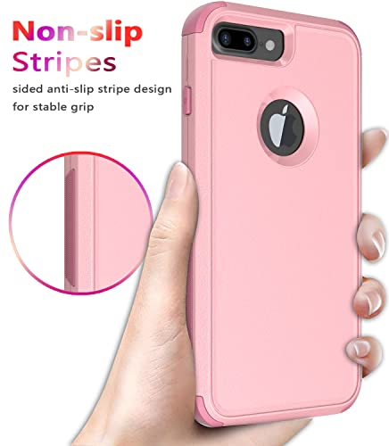 Diverbox for iPhone 8 Plus Case, iPhone 7 Plus Case [Shockproof] [Dropproof] [Dust-Proof],Heavy Duty Protection Phone Case Cover for Apple iPhone 8 Plus & 7 Plus (Pink) - color: Pink