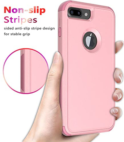 Diverbox for iPhone 8 Plus Case, iPhone 7 Plus Case [Shockproof] [Dropproof] [Dust-Proof],Heavy Duty Protection Phone Case Cover for Apple iPhone 8 Plus & 7 Plus (Pink) - color: Pink