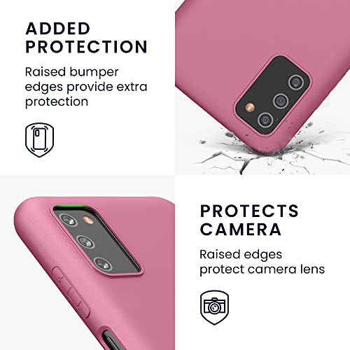 kwmobile Case Compatible with Samsung Galaxy A03s Case - Soft Slim Protective TPU Silicone Cover - Dark Rose - color: Dark Rose