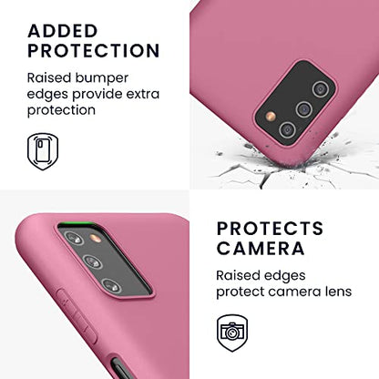kwmobile Case Compatible with Samsung Galaxy A03s Case - Soft Slim Protective TPU Silicone Cover - Dark Rose - color: Dark Rose