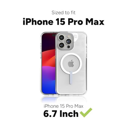 ZAGG Crystal Palace Snap iPhone 15 Pro Max Clear Phone Case - Drop Protection (13ft/4m), Durable Graphene, Anti-Yellowing, and Scratch-Resistant MagSafe Phone Case - size: iPhone 15 Pro Max, style: With Magsafe