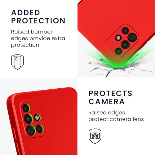 kwmobile Case Compatible with Samsung Galaxy A51 Case -Soft TPU Back Phone Cover - with Metallic Look - Metallic Dark Red - color: metallic dark red, size: Galaxy A51