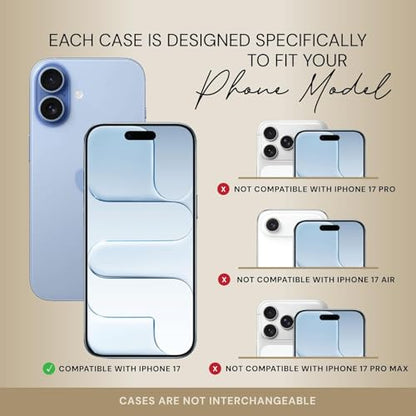 Bandolier Mila Leather Crossbody MagSafe Phone Case iPhone 17 Pro- Black/P | Crossbody leather phone case. Built-in card-holder. Adjustable & removable strap. MagSafe Design. Phone drop protection. - color: Black/Pewter, size: Iphone 17 Pro