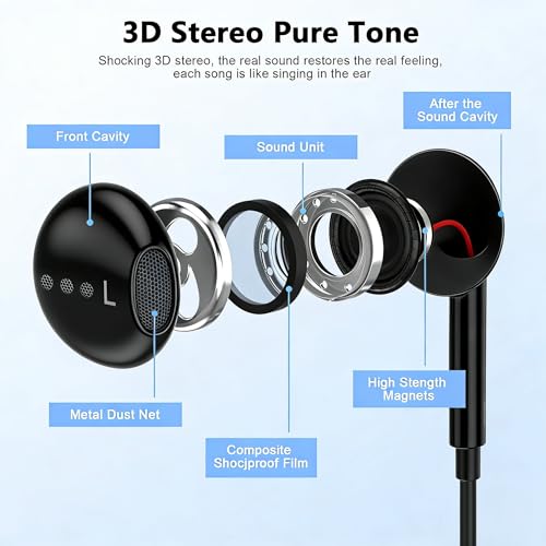 [Apple MFi Certified] USB C Headphones for iPhone 17 16 15 Pro Max 2 Pack - color: CBlack