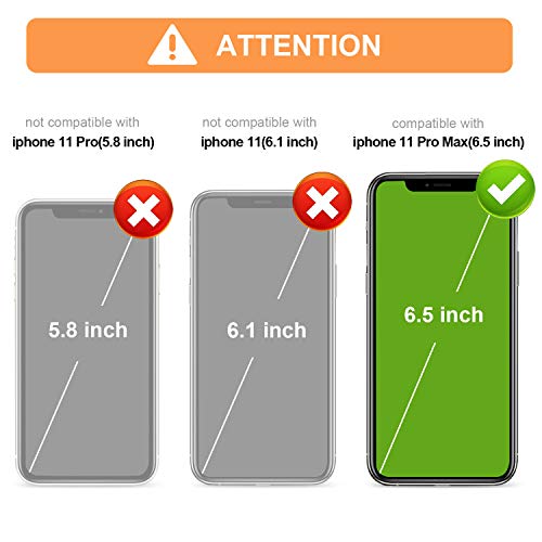 Vaburs for iPhone 11 Pro Max Wallet Case Card Holder Butterfly, Green - color: Green
