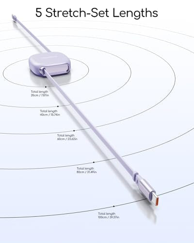 240W Retractable USB C Cable for Phones,3.3FT,Purple,3.3ft,2pack - color: Purple, size: 2Pack-3.3ft