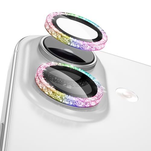 CloudValley All Bling Camera Lens Protector for iPhone 17/iPhone 16/Plus - color: Bling Colorful