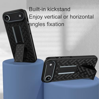 for iPhone Air Stand Case, Belt Clip Holster Screen Protector-Black | Camera Lens Protector, Swivel Kickstand Holder, Slim Shell Pouch Full Body Protective, Rugged Shockproof Cell Phone Cover - size: iPhone Air