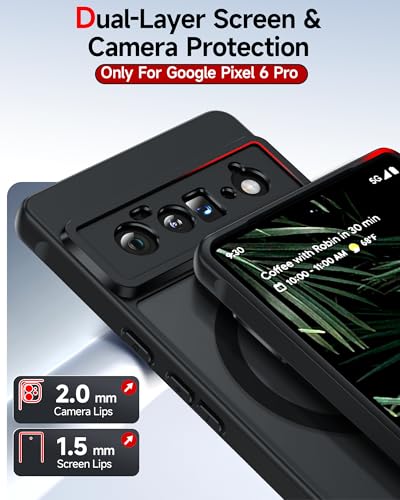 LeYi for Pixel-6-Pro Case [MagSafe Fit] Slim Matte Translucent, Black | Google Pixel 6 Pro Case Magnetic Military-Grde Protection Funda para Googlr 6Pro 256GB Smartphone Android Mobile Unlocked - color: Black, size: Pixel 6 Pro (6.7 Inch)